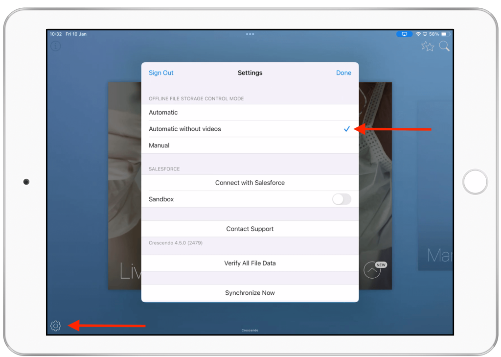 Choose offline storage mode.
