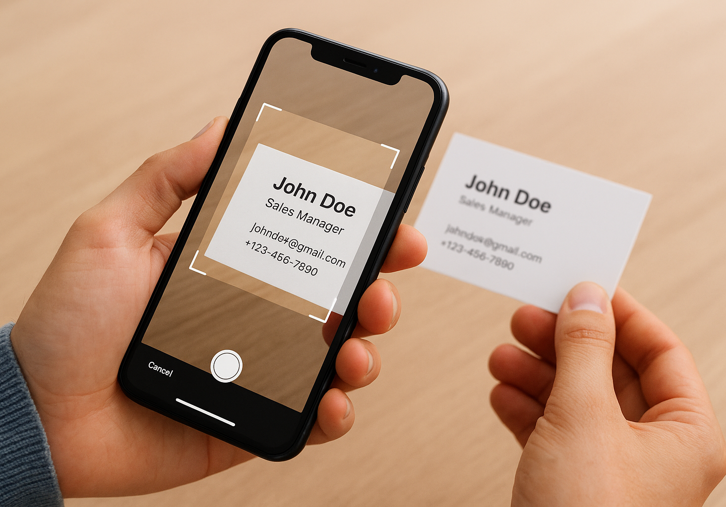 Business Cards Reader in Crescendo for Conferences and Trade Shows